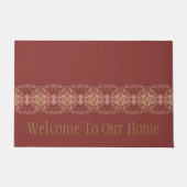 Roos Olive Green Floral Accent gepatenteerd Deurmat (Voorkant)