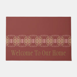 Roos Olive Green Floral Accent gepatenteerd Deurmat