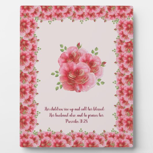 Roos omlijst top 8 x 10 fotoplaat (Voorkant)