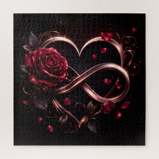 Roos Oneindige Hart Elegant Legpuzzel (Verticaal)