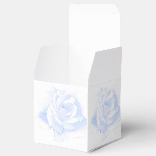 Roos ontwerp blauw gekleurde bruiloft bedankdoosjes (Geopend)