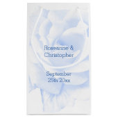 Roos ontwerp blauw gekleurde bruiloft klein cadeauzakje (Achterkant)