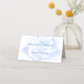 Roos ontwerp blauw gekleurde bruiloft plaatskaartje (Achterkant)