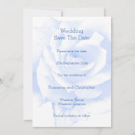 Roos ontwerp blauw gekleurde bruiloft save the date
