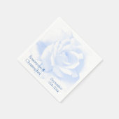 Roos ontwerp blauw gekleurde bruiloft servet (Hoek)