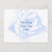 Roos Ontwerp Blauw Gekleurde Bruiloft Sla de datum Aankondigingskaart (Voorkant)