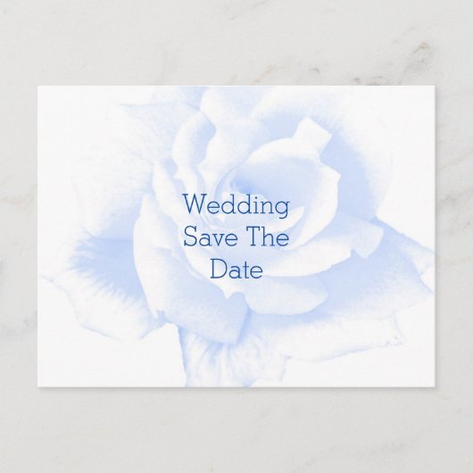 Roos Ontwerp Blauw Gekleurde Bruiloft Sla de datum Aankondigingskaart (Voorkant)