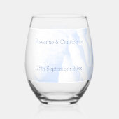 Roos ontwerp bruiloft wijnglas zonder voet (Voorkant)