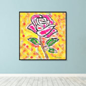 Roos ontwerp op besneeuwde gemengde kleuren fancy canvas afdruk (Insitu (Houten vloer))