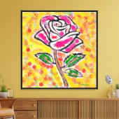 Roos ontwerp op besneeuwde gemengde kleuren fancy canvas afdruk (Insitu (Woonkamer))