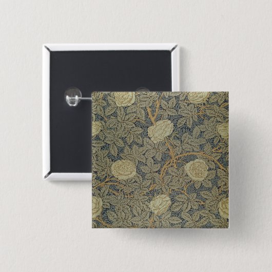 "Roos"-ontwerp Vierkante Button 5,1 Cm (Voorkant /achterkant)