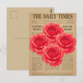  Roos op Antiek papier Briefkaart (Voorkant / Achterkant)