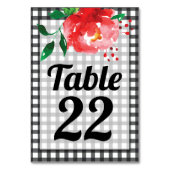 Roos op Black and White Gingham Derby Day Kaart (Achterkant)