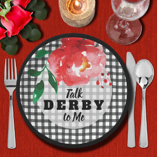 Roos op Black and White Talk Derby Papieren Bordje