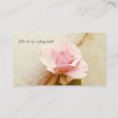 Roos op  boekpagina's visitekaartje (Achterkant)