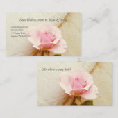 Roos op  boekpagina's visitekaartje (Voorkant / Achterkant)