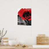 Roos op Collectie I van Piano Poster (Keuken)