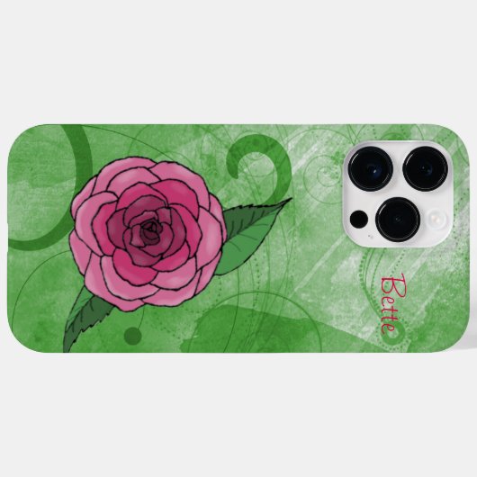 Roos op groen Case-Mate iPhone case (Achterkant (horizontaal))