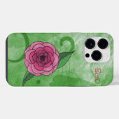 Roos op groen iPhone hoesje (Achterkant horizontaal)