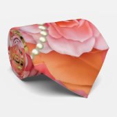 Roos op het wijnjaar stropdas (Opgerold)