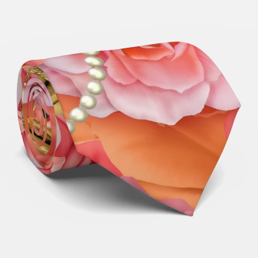 Roos op het wijnjaar stropdas (Opgerold)