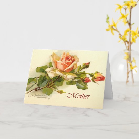 Roos op moederdag - Kaart (Gele Bloem)