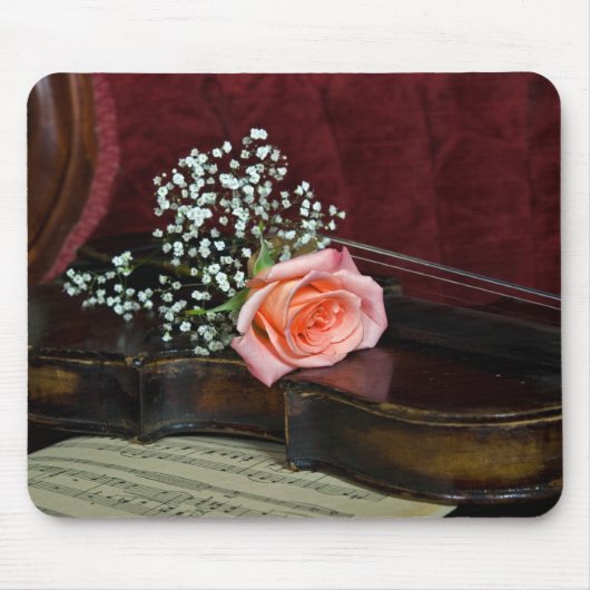 Roos op oud geweld muismat (Voorkant)