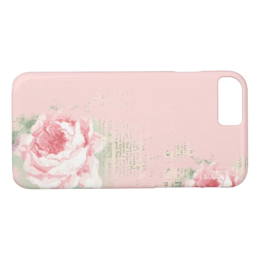 roos op oude krant Case-Mate iPhone case (Achterkant (Horizontaal))