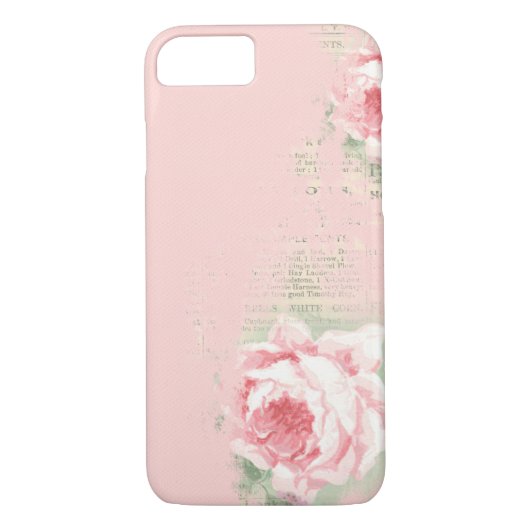 roos op oude krant Case-Mate iPhone case (Achterkant)
