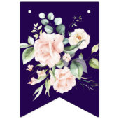 Roos op Paarse Happy Birthday Banner (Eerste vlag)