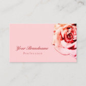  Roos op Plain Light Pink Simple Visitekaartje (Voorkant)