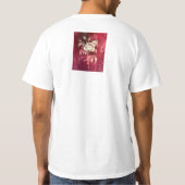 Roos op rode gestructureerde achtergrond t-shirt (Achterkant)