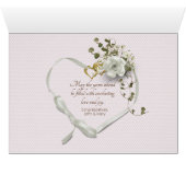 roos op satin bruiloft kussen (Binenzijde Horizontaal (Onderkant))