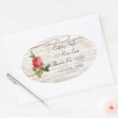 Roos op witte Sticker (Envelop)