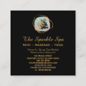 *~* Roos Opal Gold Glitter Lijst Floral Vierkante Visitekaartje (Achterkant)