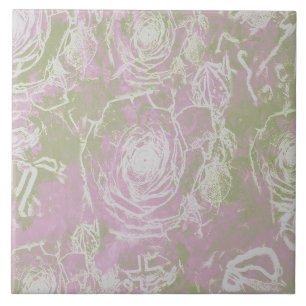 Roos opdruk illusie- Blush Pink Tegeltje