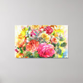 Roos orchidee Floral Connection Wall Art Canvas Afdruk (Voorkant)