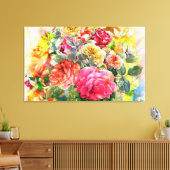 Roos orchidee Floral Connection Wall Art Canvas Afdruk (Insitu (Woonkamer))