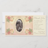  Roos Oval Foto Lijst Sympathie Hartelijk dank Bedankkaart (Voorkant)