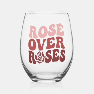 Roos' over Rozen Stemloos Wijnglas Zonder Voet