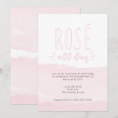 Roos - Overdag Waterverf cocktailparty uitnodiging (Voorkant / Achterkant)