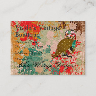 Roos Owl Boho Visitekaartjes