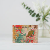 Roos Owl Boho  Visitekaartjes (Staand voorkant)