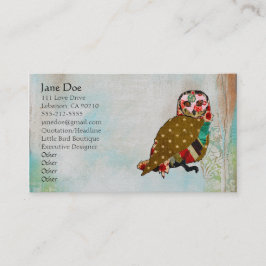 Roos Owl Boho Visitekaartjes