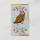 Roos Owl Boho Visitekaartjes (Achterkant)