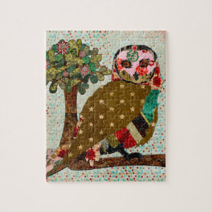 Roos Owl Floral Puzzle Legpuzzel