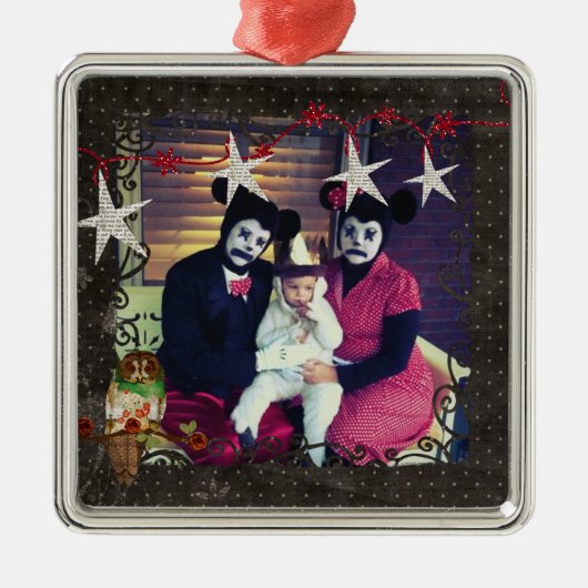 Roos Owl Sterrennacht Photo Ornament (Voorkant)