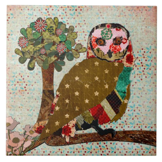 Roos Owl  Tile Tegeltje (Voorkant)
