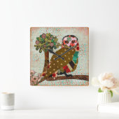 Roos Owl Wall Clock Vierkante Klok (Huis)