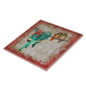 Roos Owls & Ruby Azure Donkey Tile Tegeltje (Zijkant)